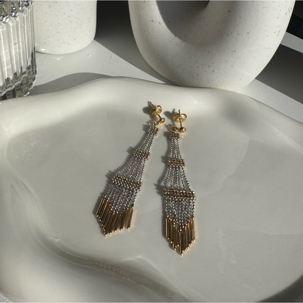 Gorgeous Gold and Silver Dangle Earrings